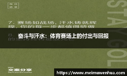 奋斗与汗水：体育赛场上的付出与回报